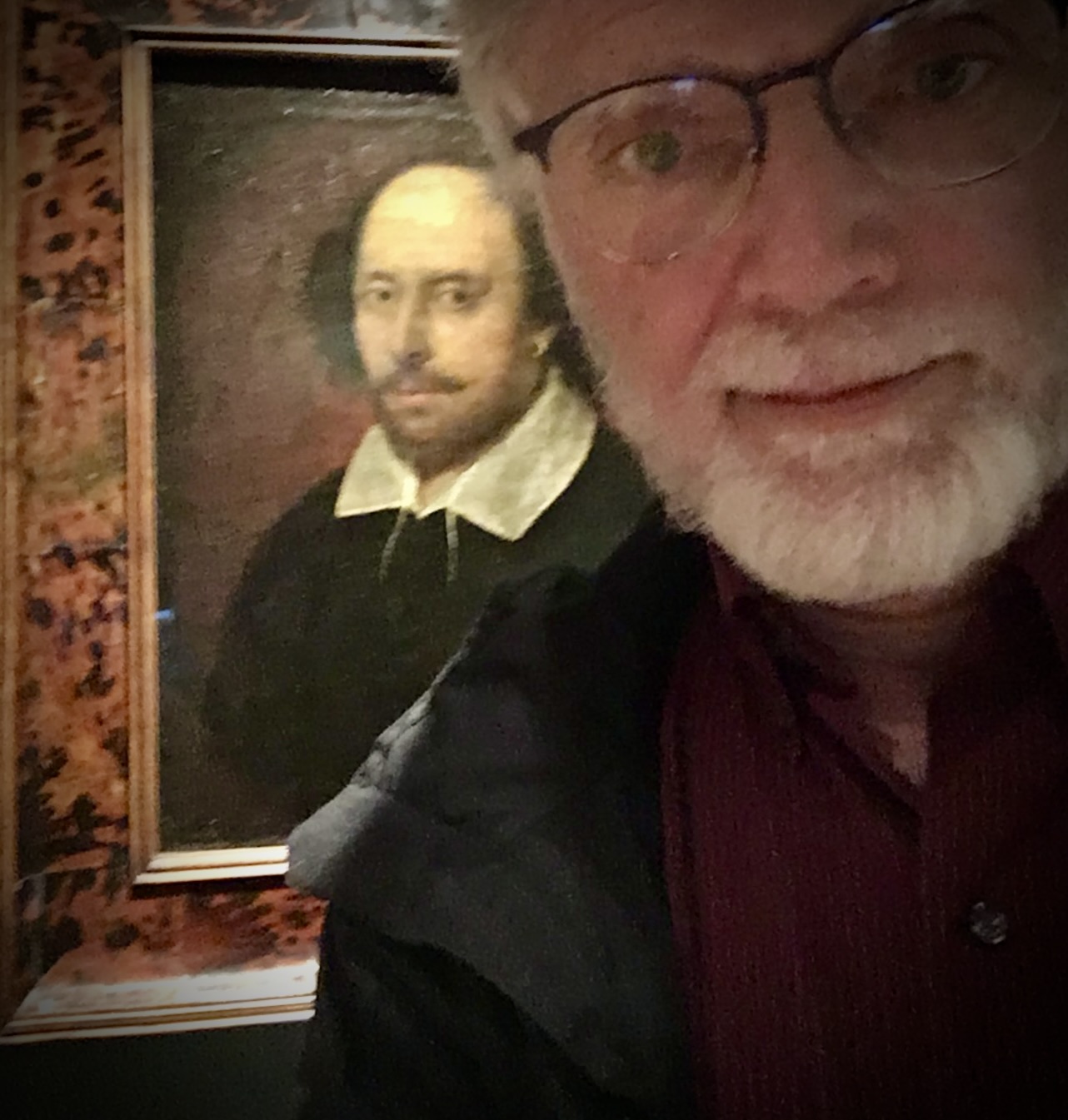 Dan Lloyd with Shakespeare portrait
