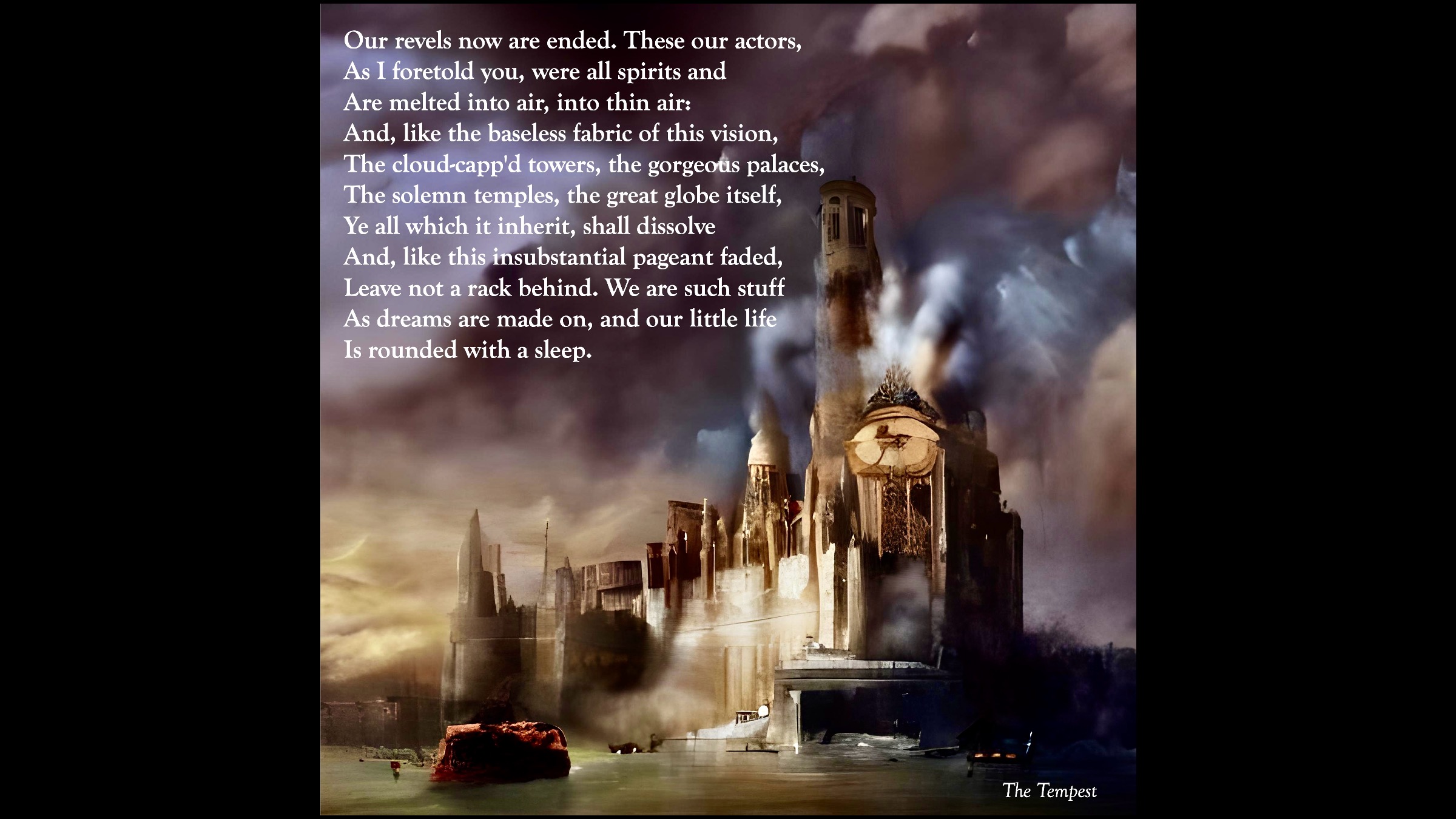 The Tempest — Our revels now are ended